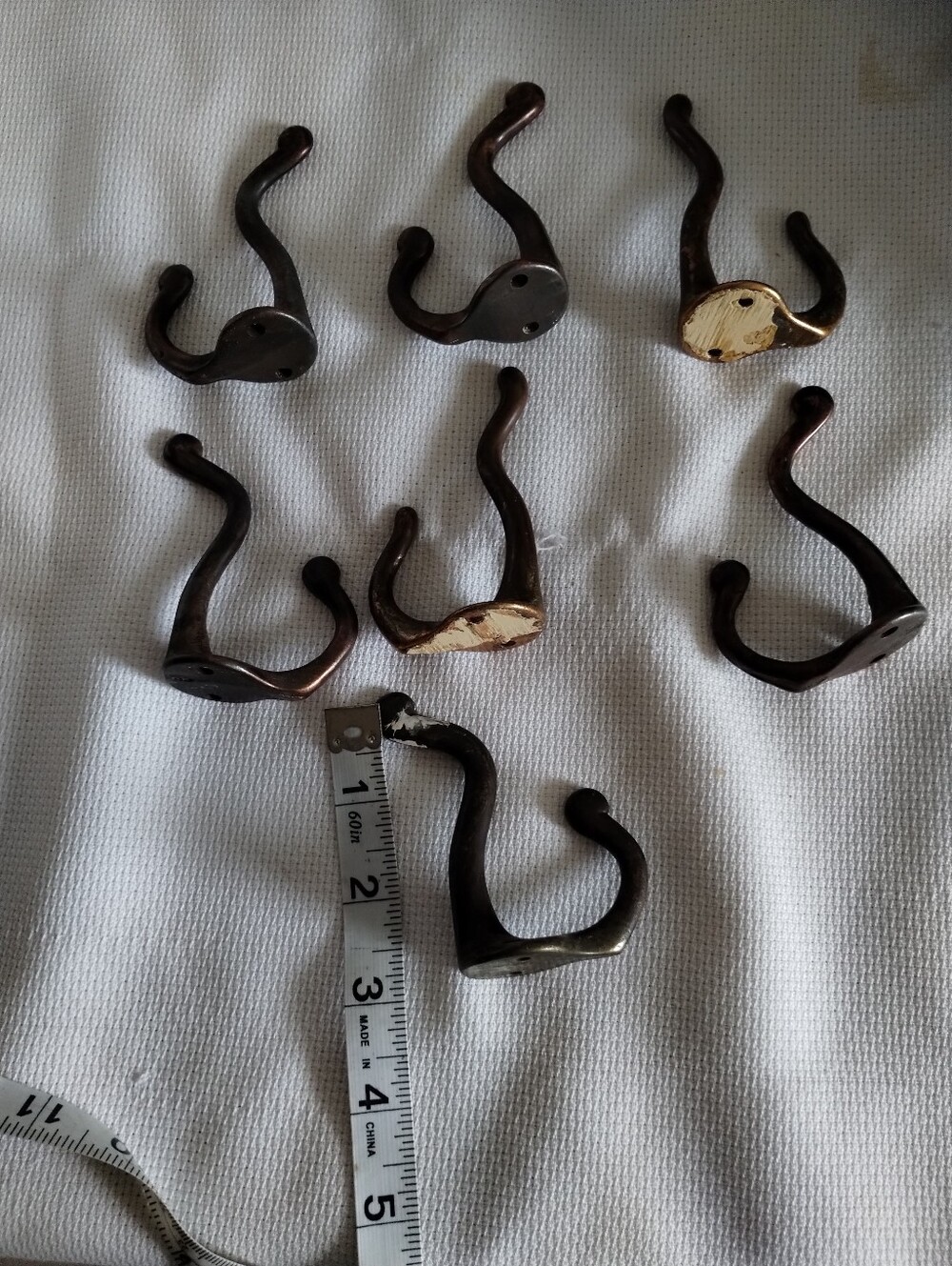 Antique-Style Double Wall Hooks - Dark Bronze Tone